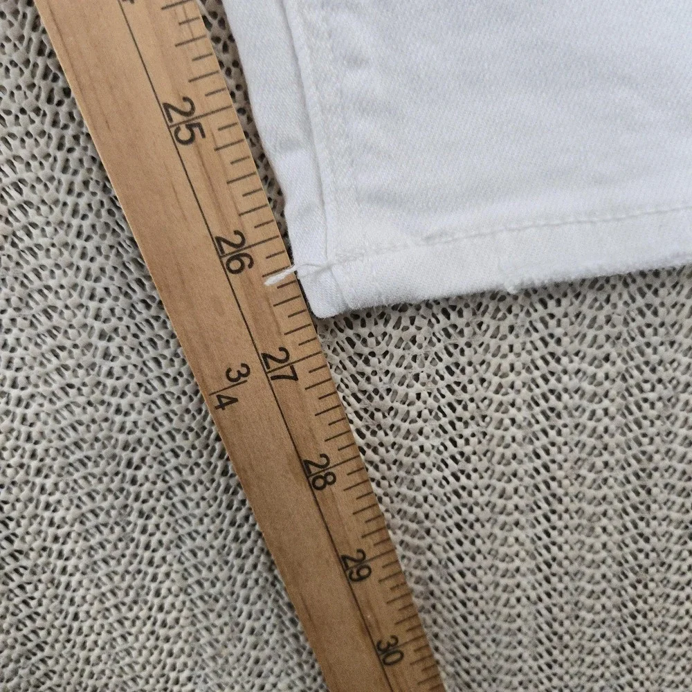 American Eagle Jeans‎ Womens 6 White Mom Straight Stretch Distressed Denim Pants